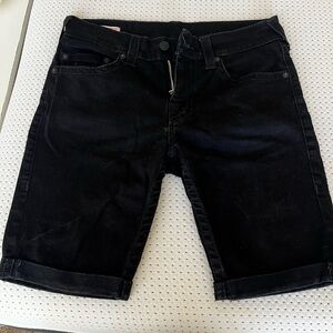 True Religion Mens Ricky Black Denim Shorts